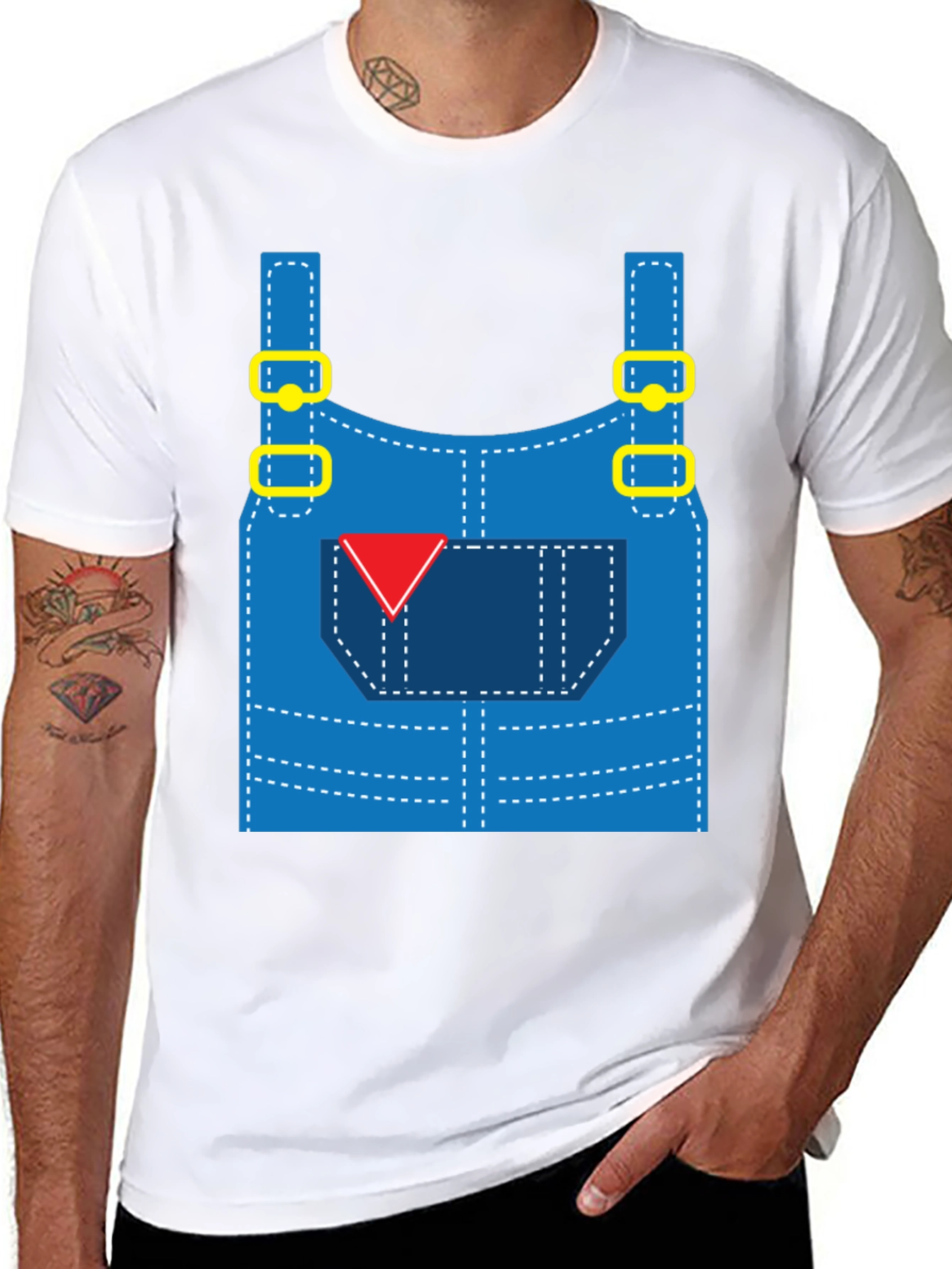 Funny Overalls Costume Graphic T-Shirt
