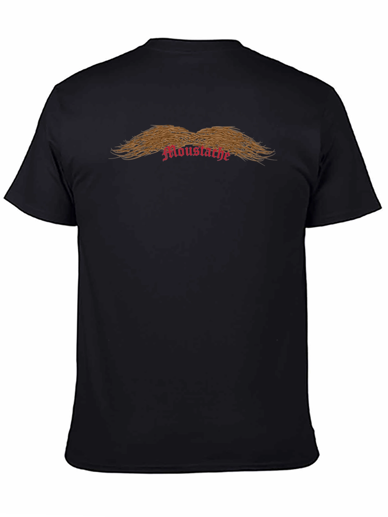 Novelty Moustache Graphic Print Black T-Shirt