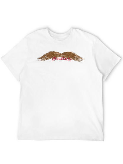 Novelty Moustache Graphic Print Black T-Shirt