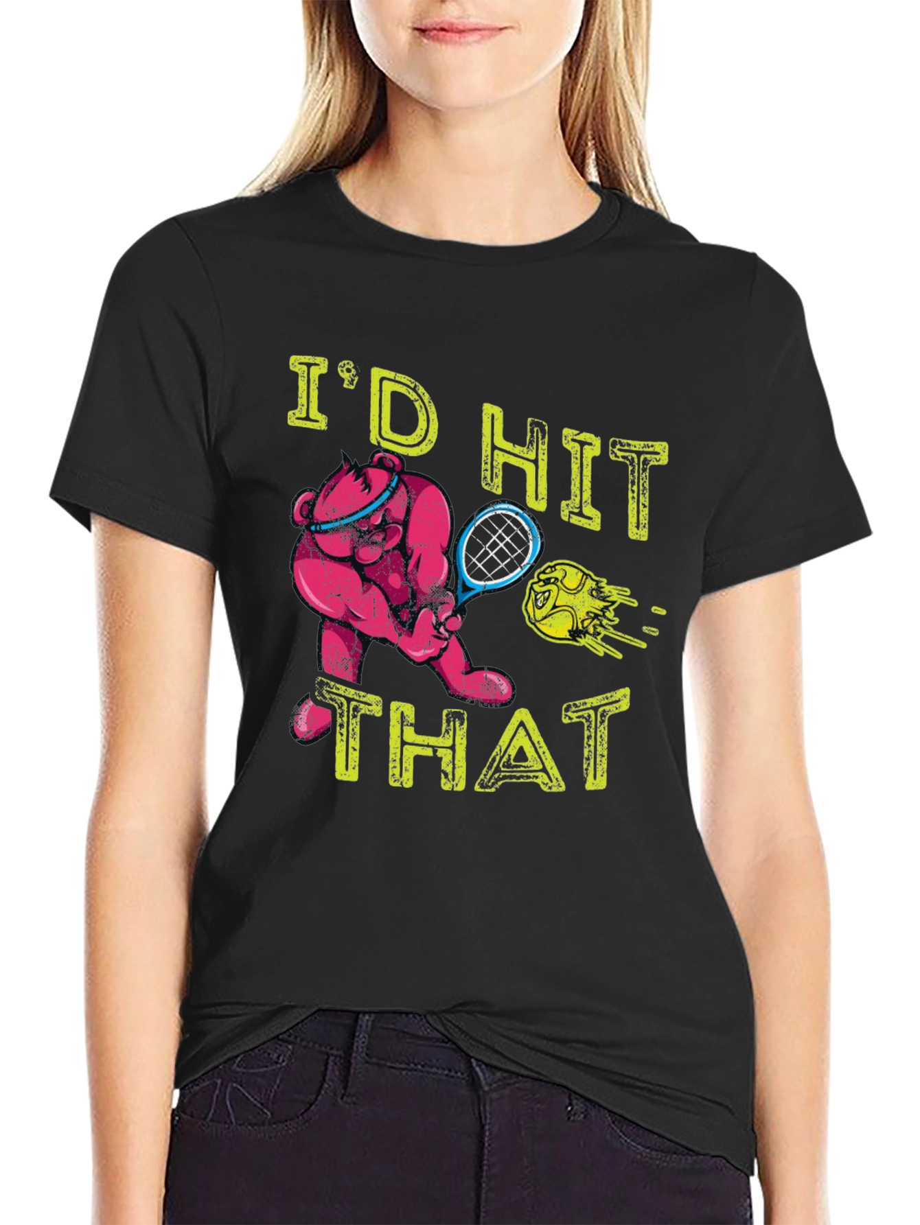 Tennis Bear Graphic T-Shirt - Id Hit That!