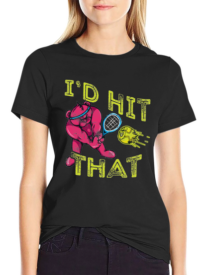 Tennis Bear Graphic T-Shirt - Id Hit That!