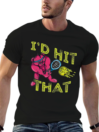 Tennis Bear Graphic T-Shirt - Id Hit That!