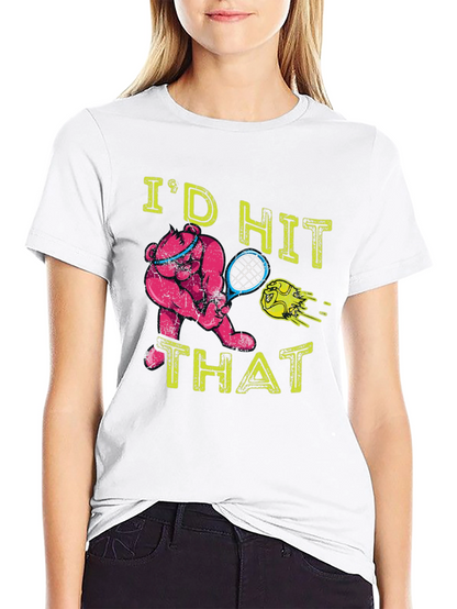 Tennis Bear Graphic T-Shirt - Id Hit That!