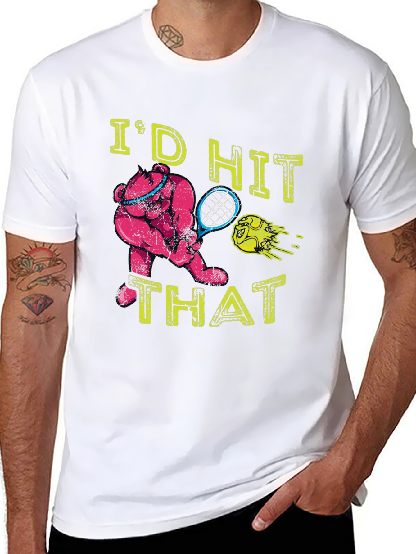Tennis Bear Graphic T-Shirt - Id Hit That!