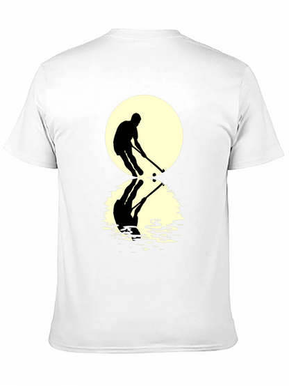 Hockey Player Reflection Graphic Tee - Black