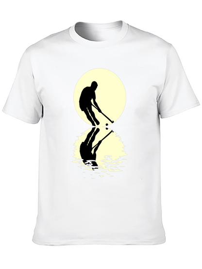 Hockey Player Reflection Graphic Tee - Black