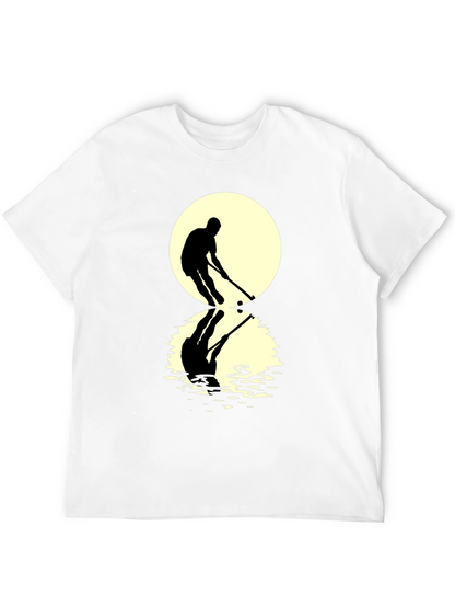 Hockey Player Reflection Graphic Tee - Black