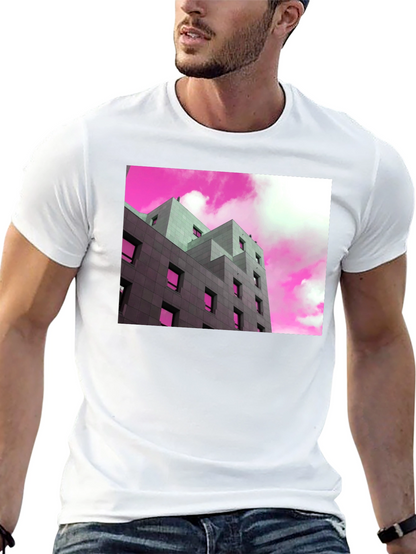 Modern Building Graphic Tee - Trendy Urban Style T-Shirt