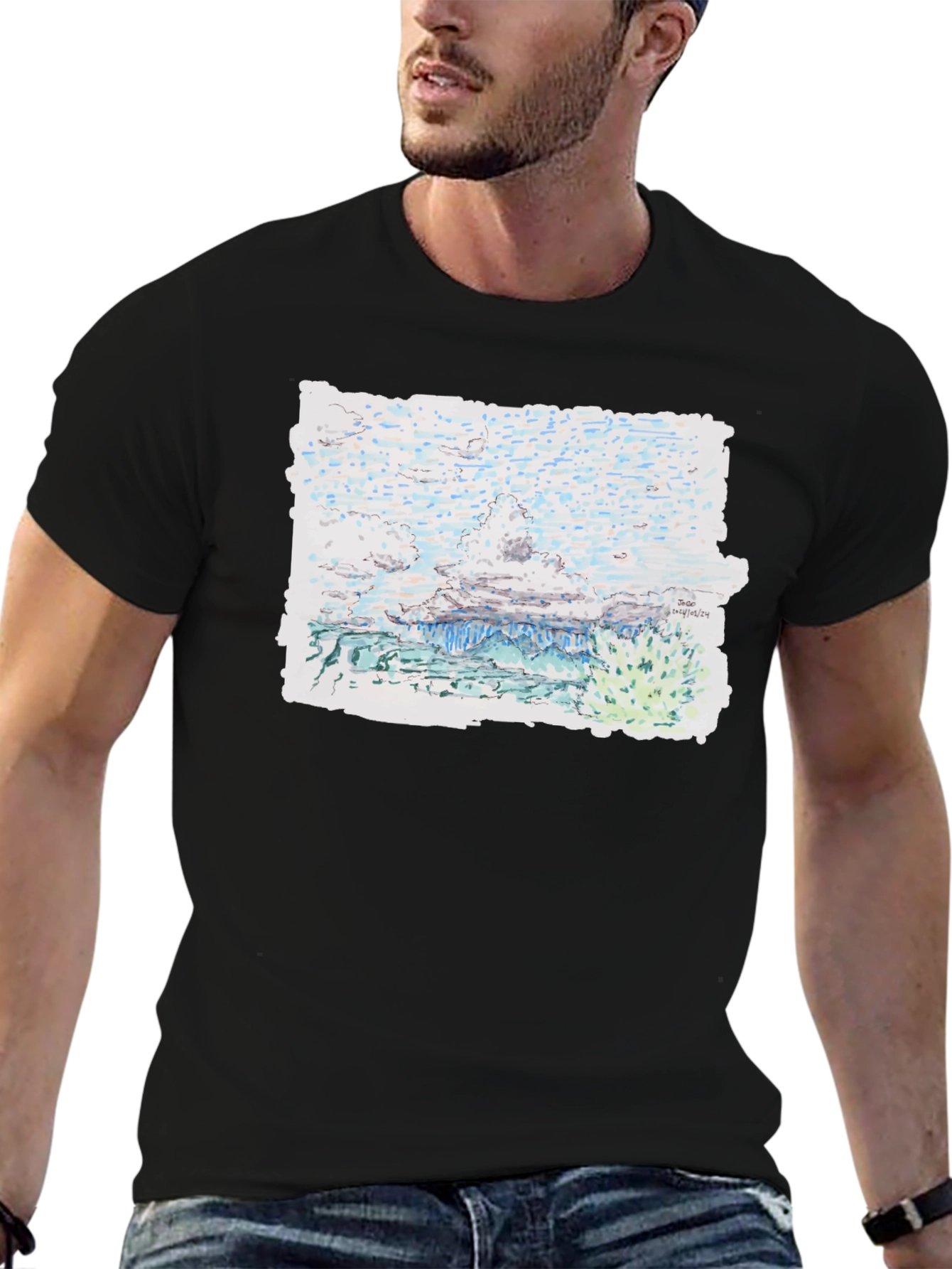 Artistic Landscape Print Tee