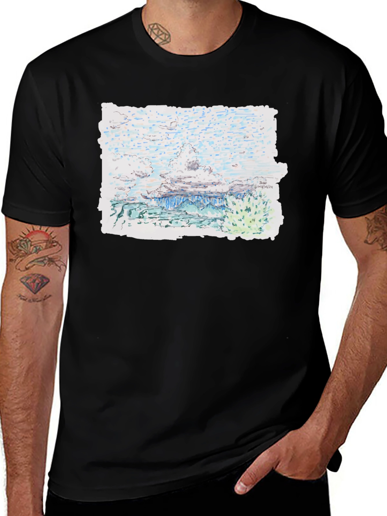 Artistic Landscape Print Tee