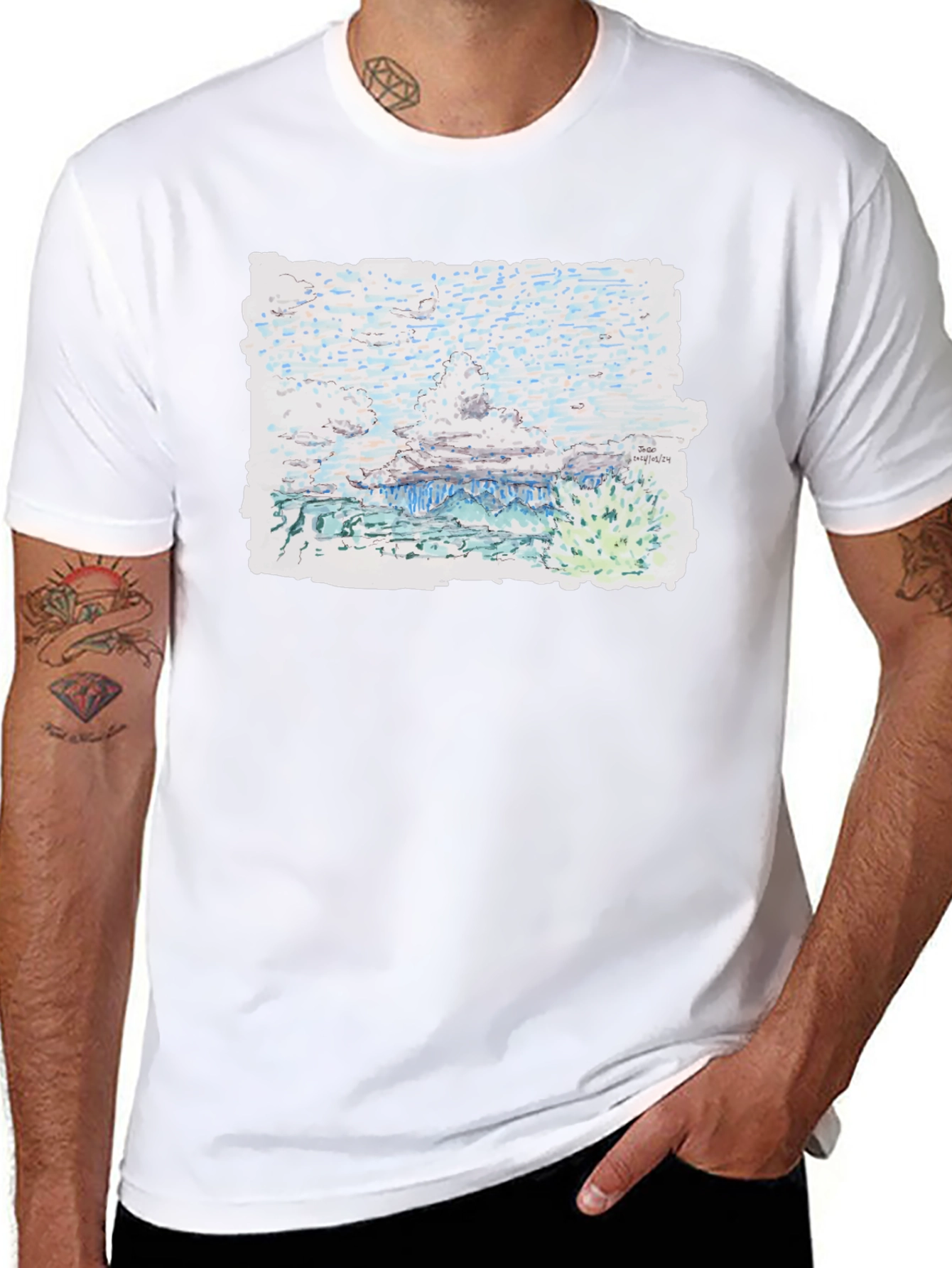 Artistic Landscape Print Tee