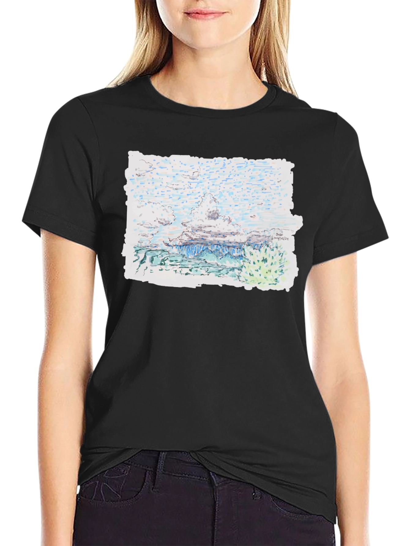 Artistic Landscape Print Tee