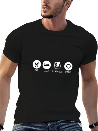 Eat Sleep Handwash Repeat Graphic Tee