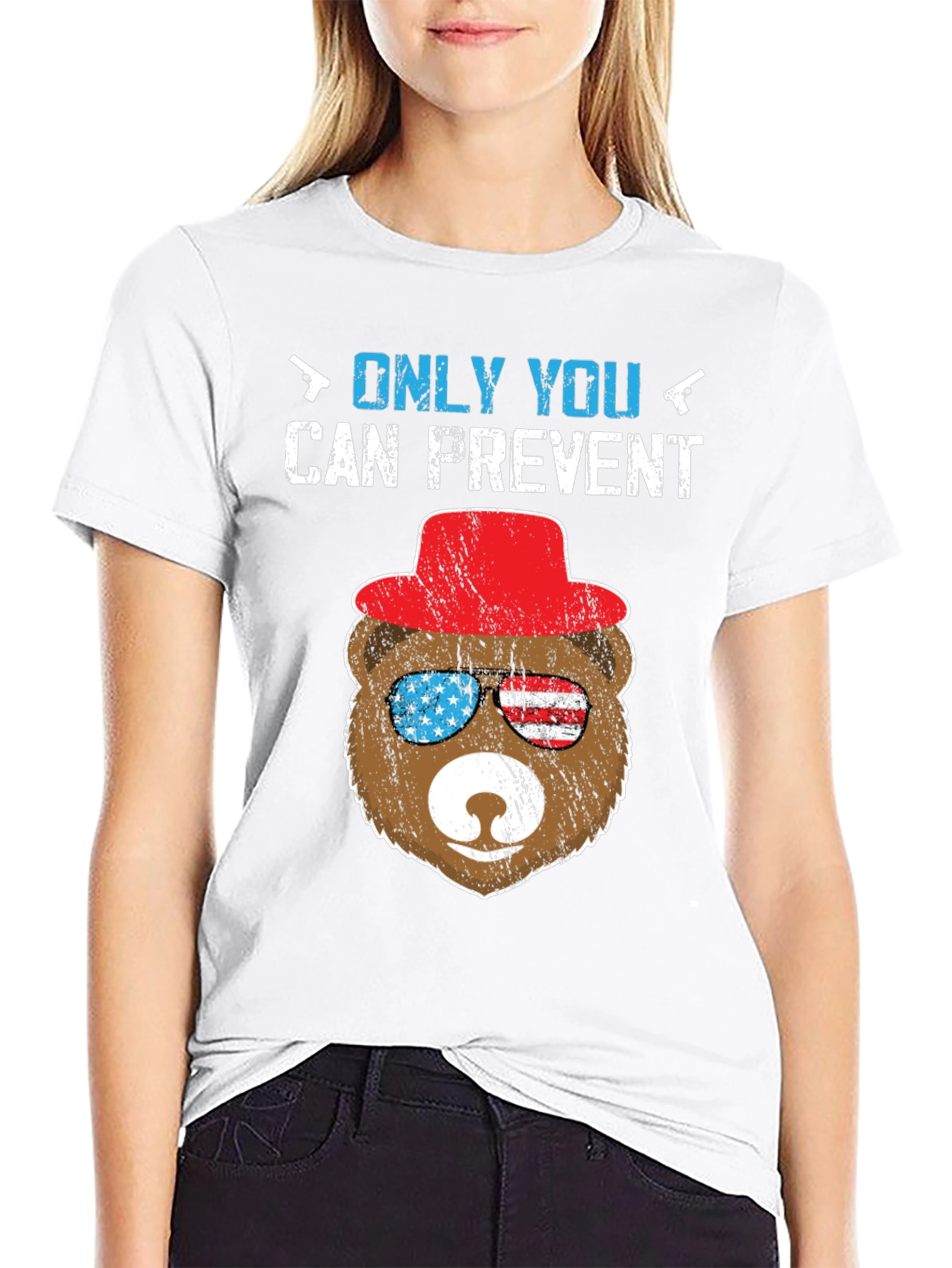 Patriotic Bear T-Shirt: Only YOU Prevent