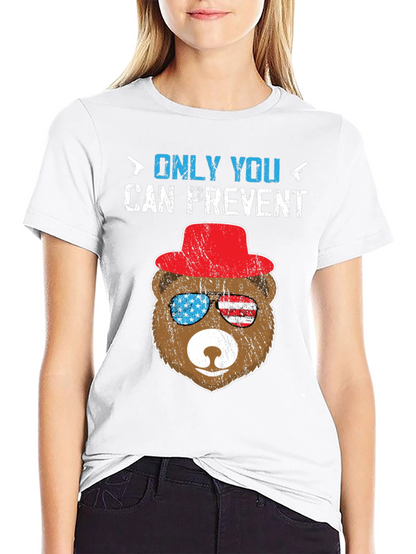 Patriotic Bear T-Shirt: Only YOU Prevent