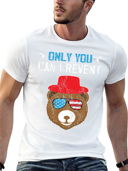 Patriotic Bear T-Shirt: Only YOU Prevent