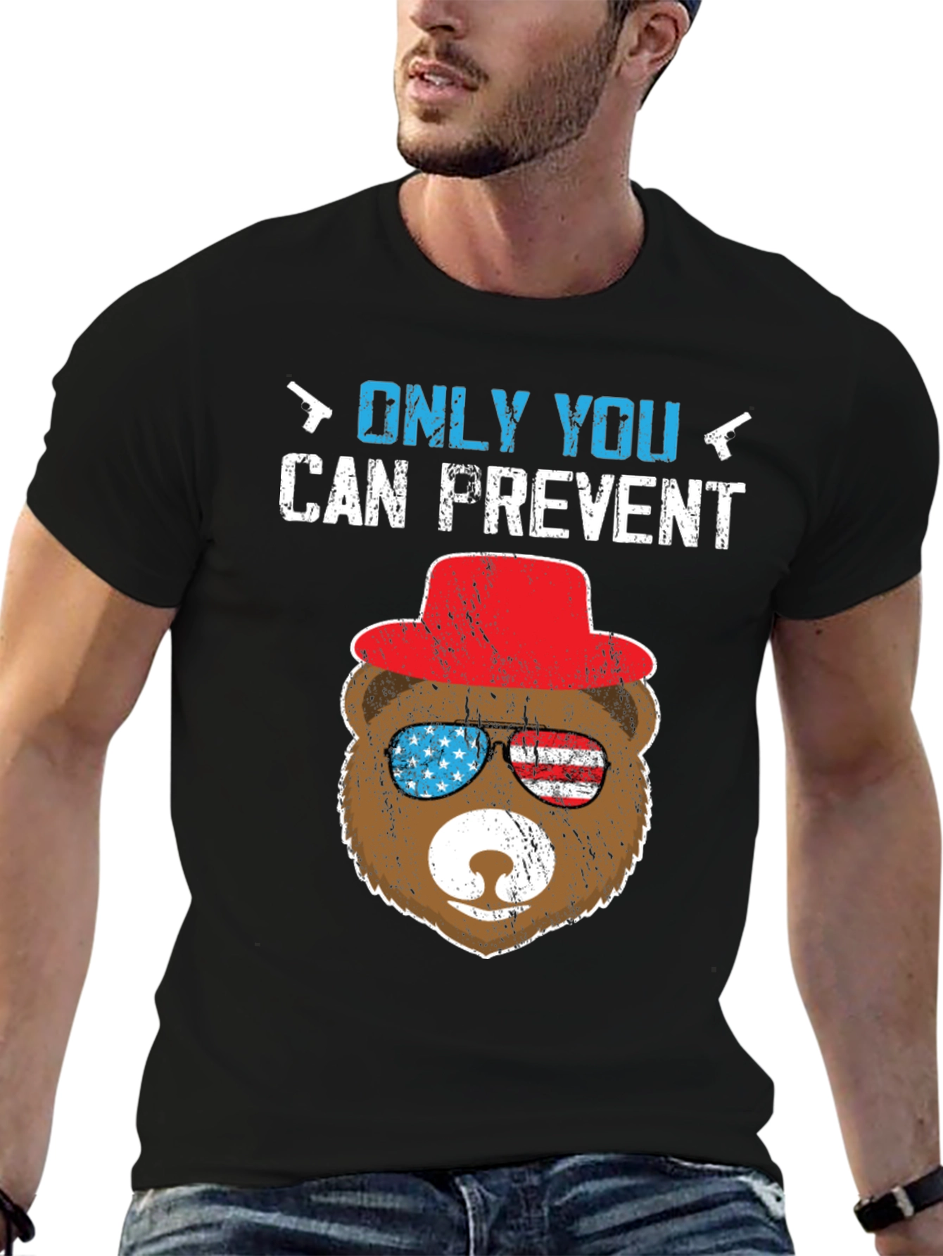 Patriotic Bear T-Shirt: Only YOU Prevent
