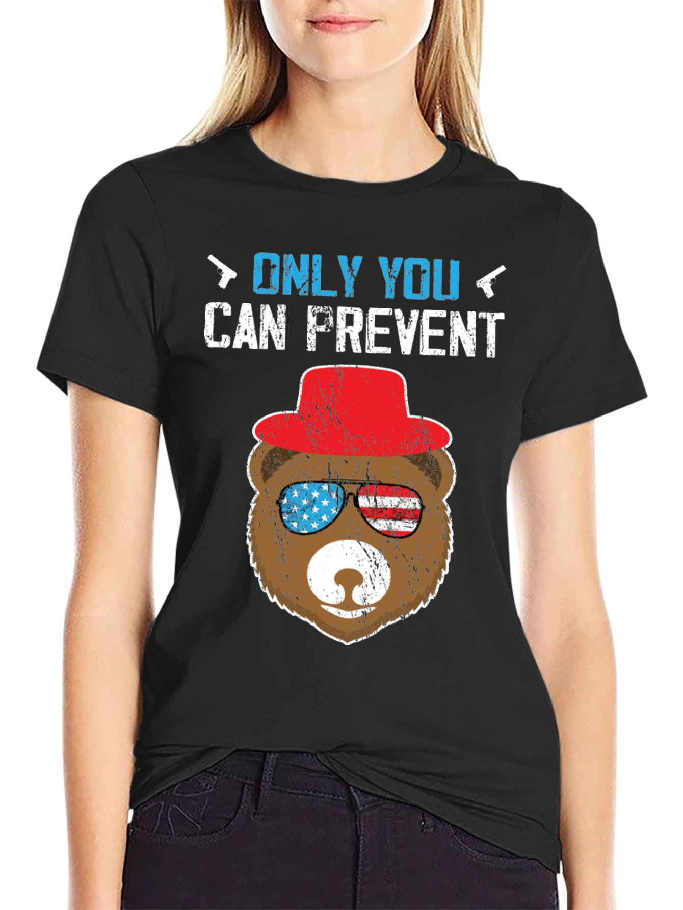 Patriotic Bear T-Shirt: Only YOU Prevent