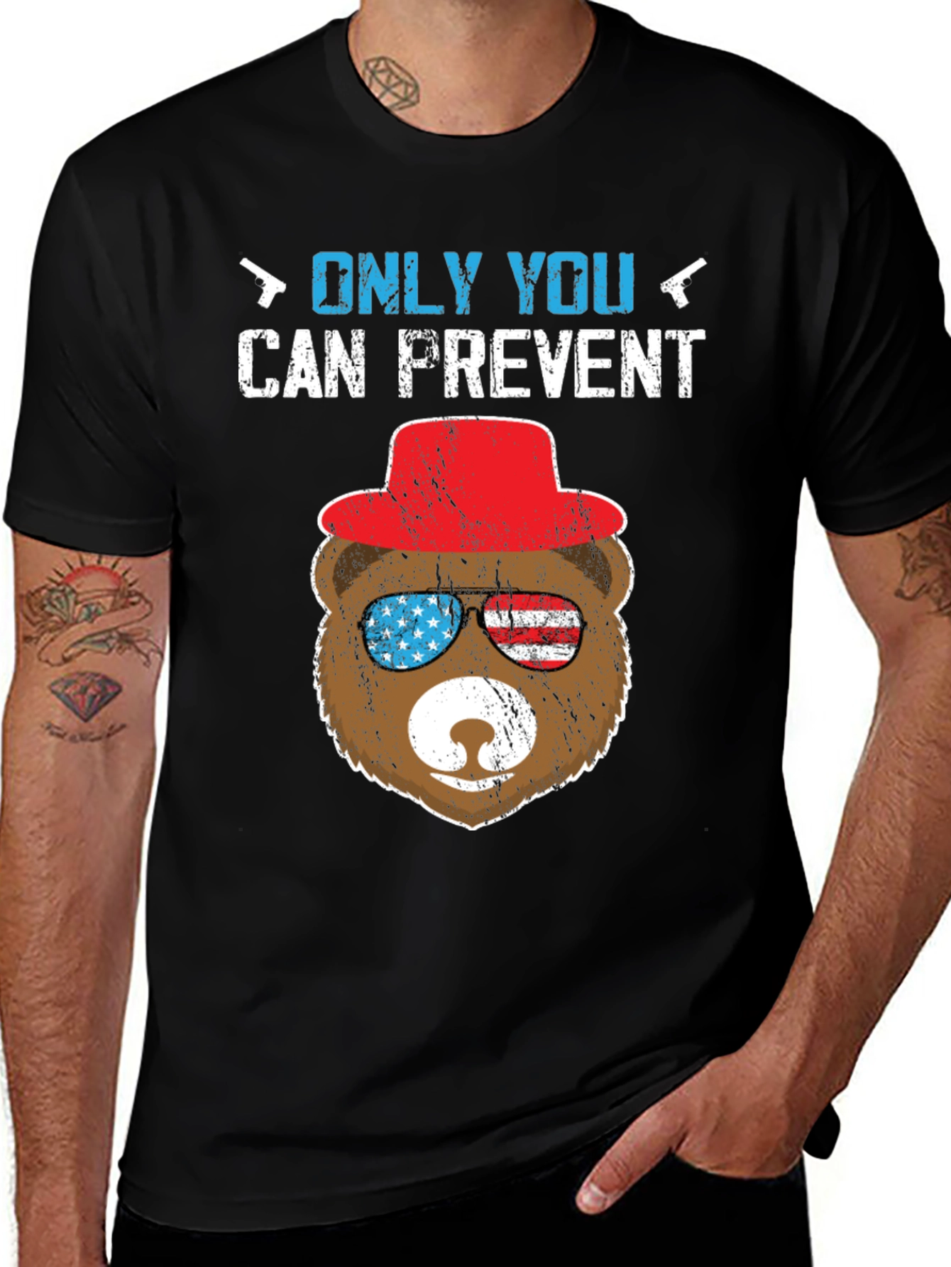 Patriotic Bear T-Shirt: Only YOU Prevent