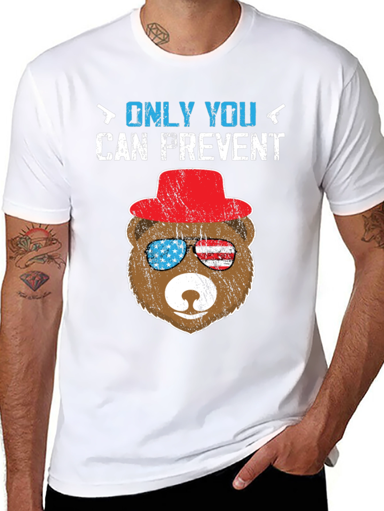 Patriotic Bear T-Shirt: Only YOU Prevent