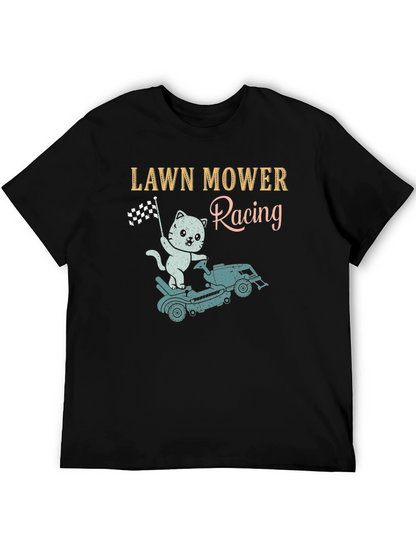 Lawn Mower Racing T-Shirt - Cat Theme