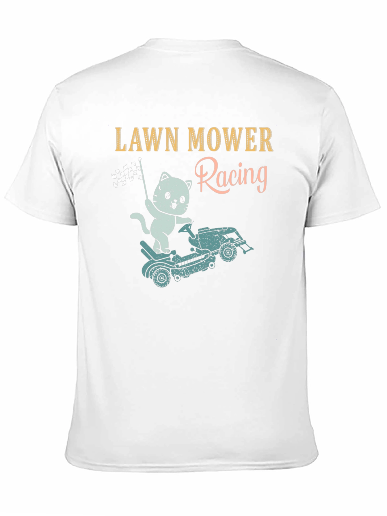 Lawn Mower Racing T-Shirt - Cat Theme