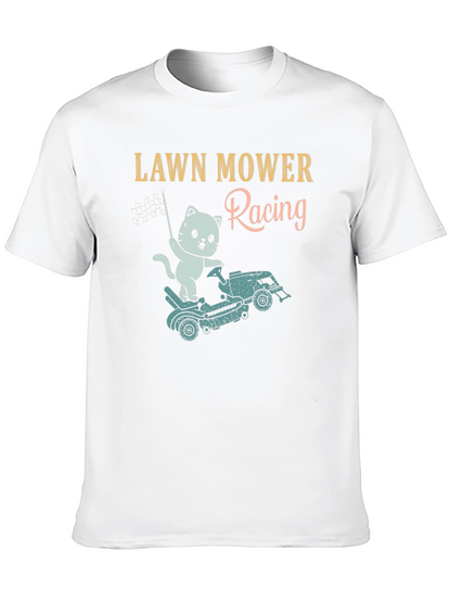 Lawn Mower Racing T-Shirt - Cat Theme