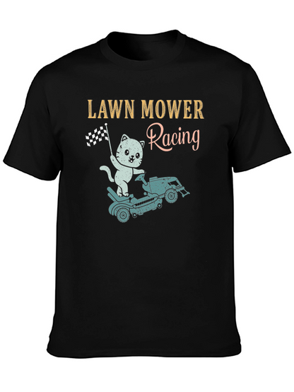 Lawn Mower Racing T-Shirt - Cat Theme