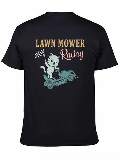 Lawn Mower Racing T-Shirt - Cat Theme