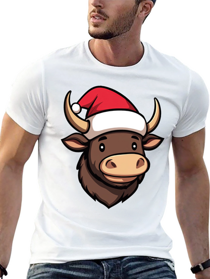 Festive Bull T-Shirt: Holiday Cheer