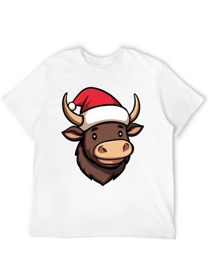 Festive Bull T-Shirt: Holiday Cheer