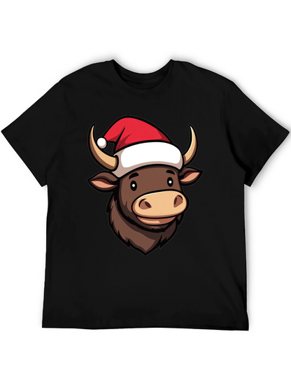 Festive Bull T-Shirt: Holiday Cheer