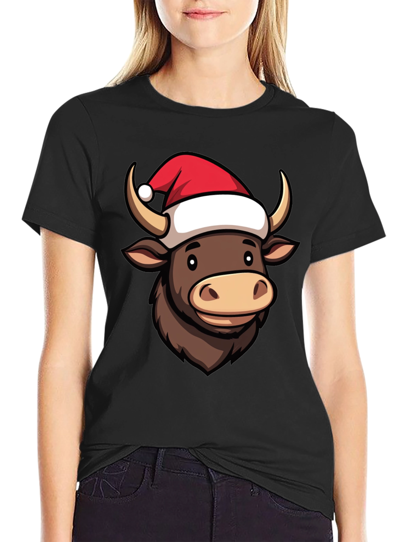 Festive Bull T-Shirt: Holiday Cheer