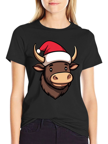 Festive Bull T-Shirt: Holiday Cheer