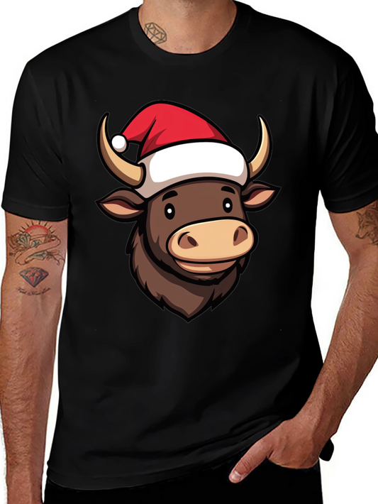 Festive Bull T-Shirt: Holiday Cheer