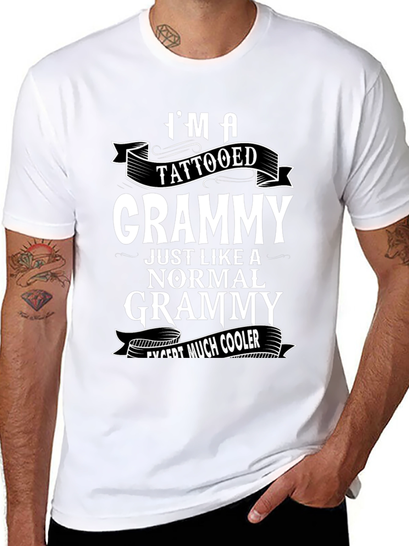 Tattooed Grammy Graphic T-Shirt - Cool Grandma Tee