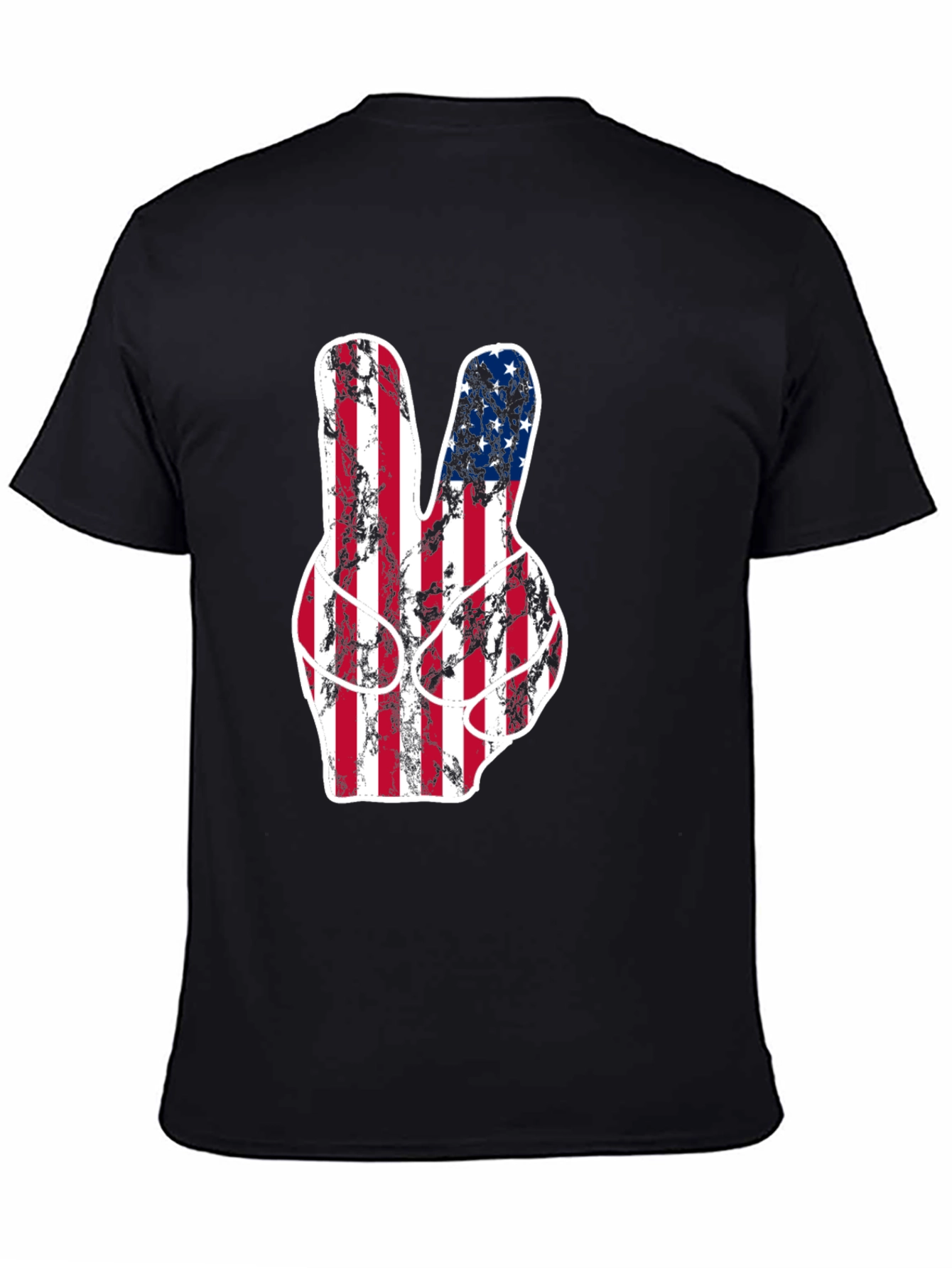 American Flag Peace Sign Graphic T-Shirt