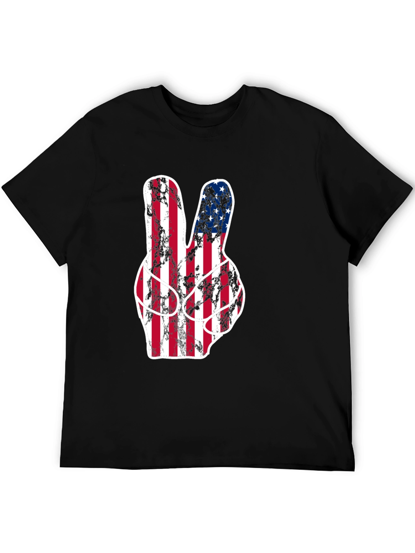 American Flag Peace Sign Graphic T-Shirt
