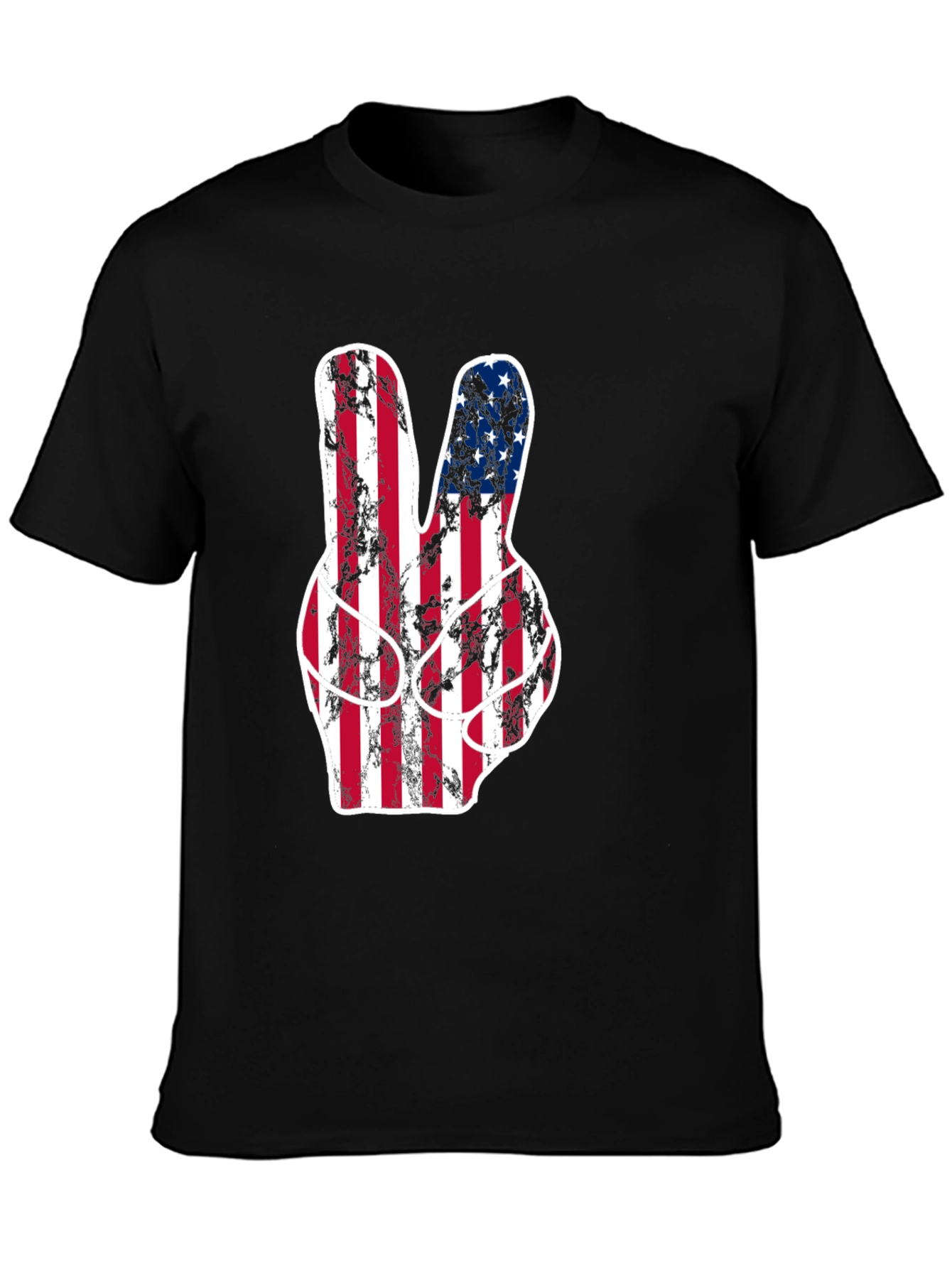 American Flag Peace Sign Graphic T-Shirt