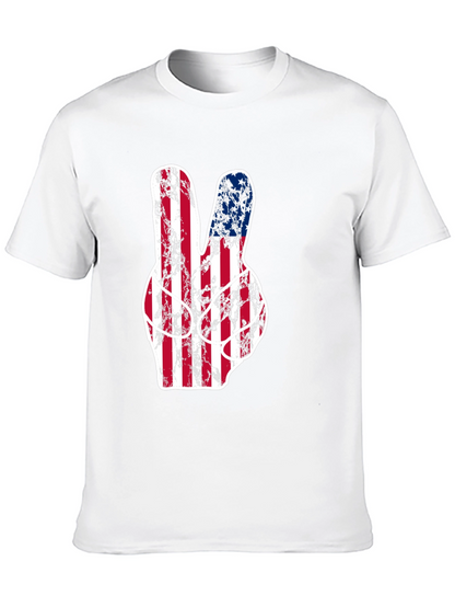 American Flag Peace Sign Graphic T-Shirt