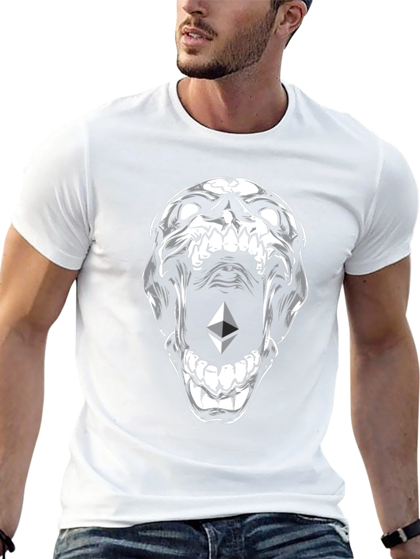 Ethereum Skull Graphic T-Shirt