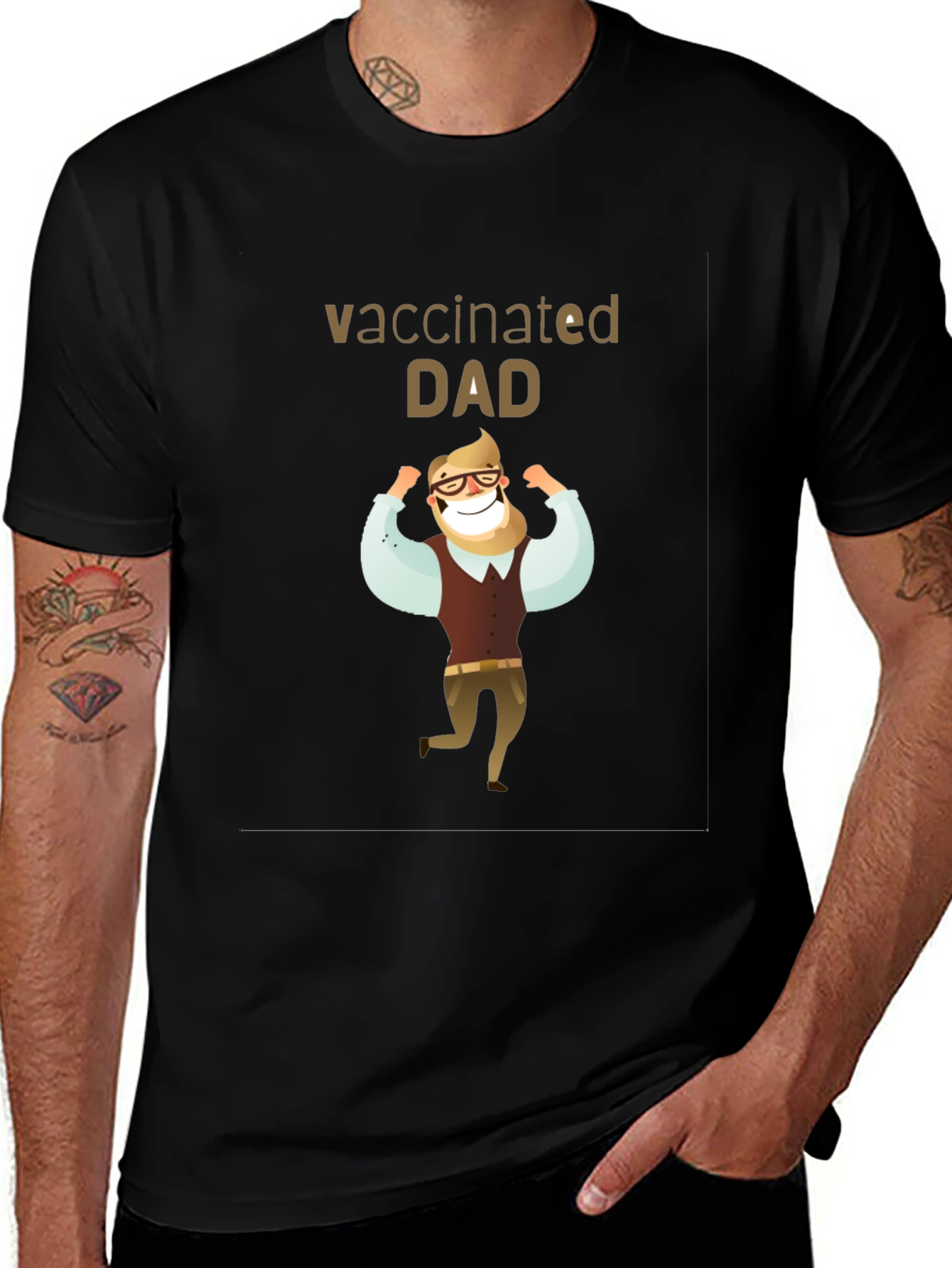 Vaccinated Dad T-Shirt - Black