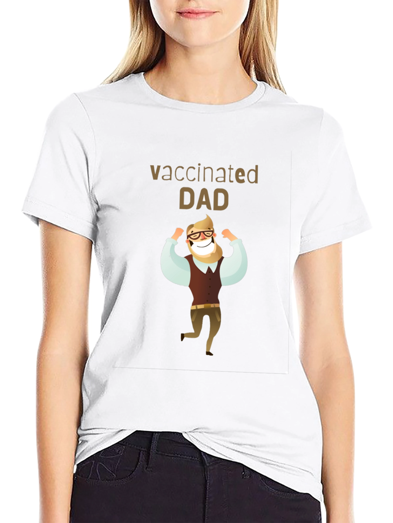 Vaccinated Dad T-Shirt - Black