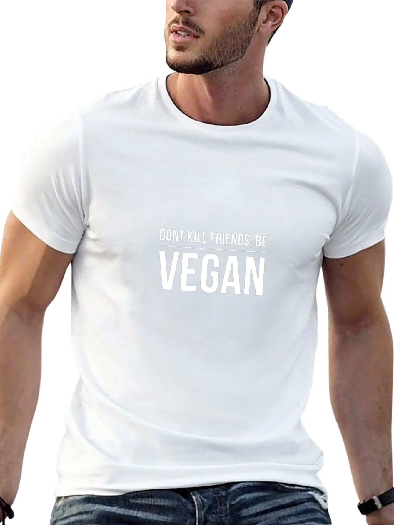 Vegan Slogan Graphic Print Tee