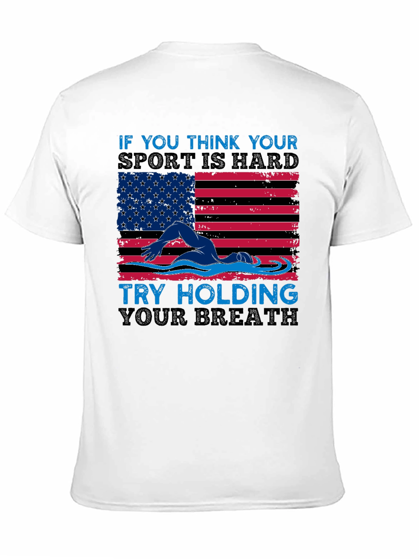 USA Flag Swimming T-Shirt - Hold Your Breath!