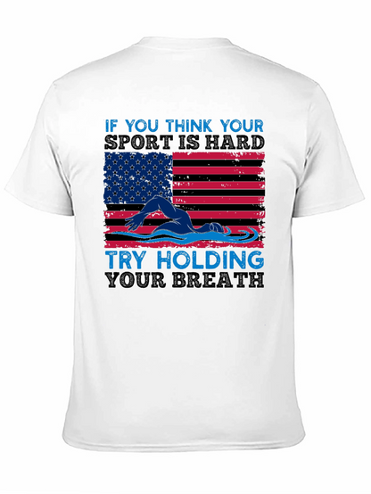 USA Flag Swimming T-Shirt - Hold Your Breath!