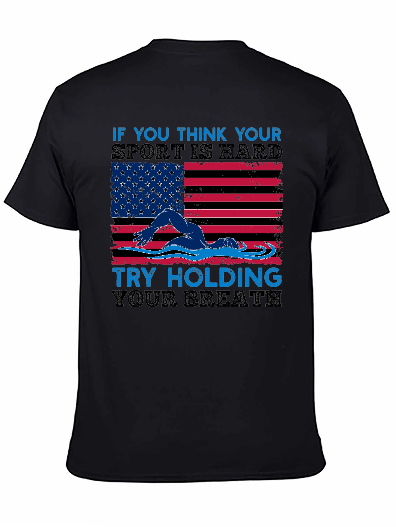 USA Flag Swimming T-Shirt - Hold Your Breath!