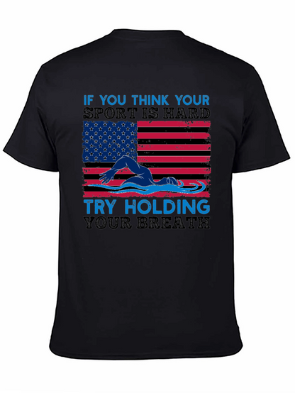 USA Flag Swimming T-Shirt - Hold Your Breath!