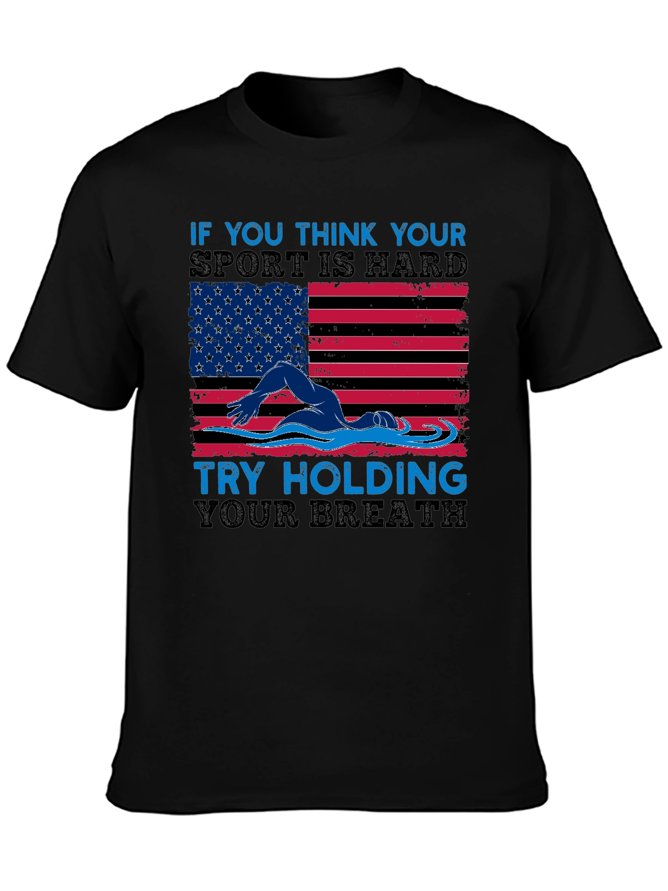 USA Flag Swimming T-Shirt - Hold Your Breath!
