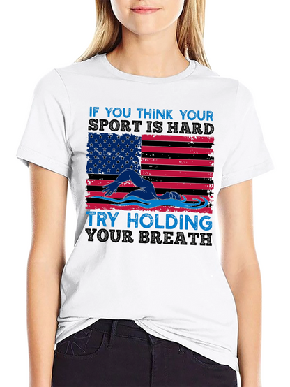 USA Flag Swimming T-Shirt - Hold Your Breath!
